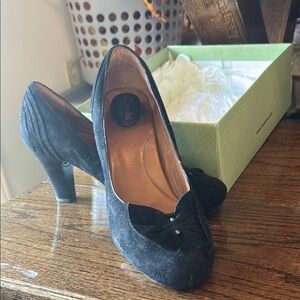 Clarks Women's Black Suede Heels